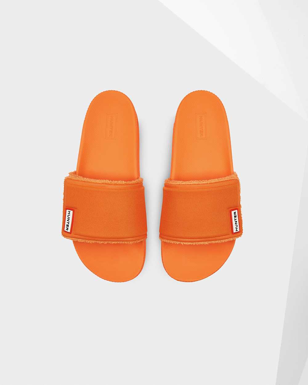 Womens Hunter Original Adjustable Slides Orange | GBSLDQ-617